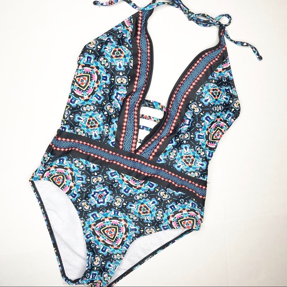 patpat Other - PatPat Blue Medallion Print Deep V One Piece Suit